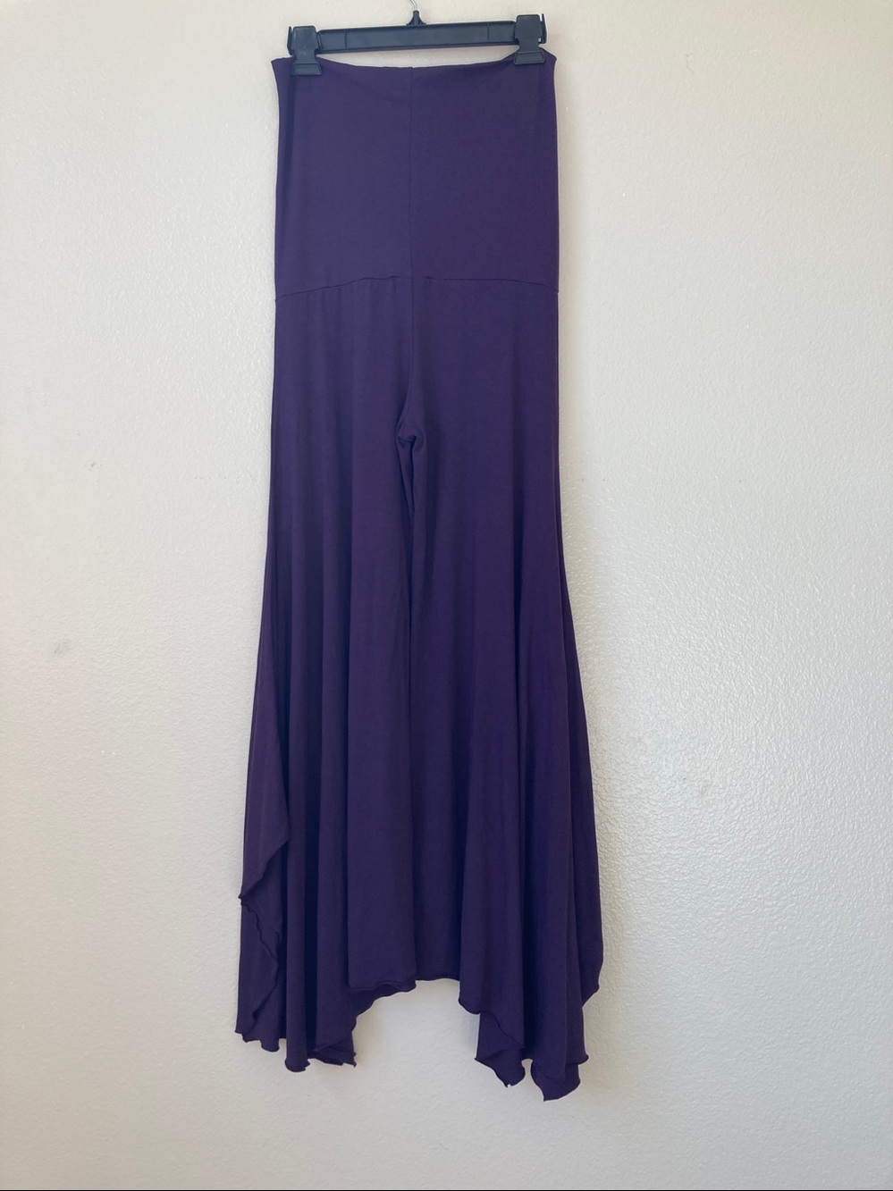 Om Gaia Tree Flow Pants foldover Flare Hem Festival Dance Flowy Wide leg sz M - Picture 7 of 15